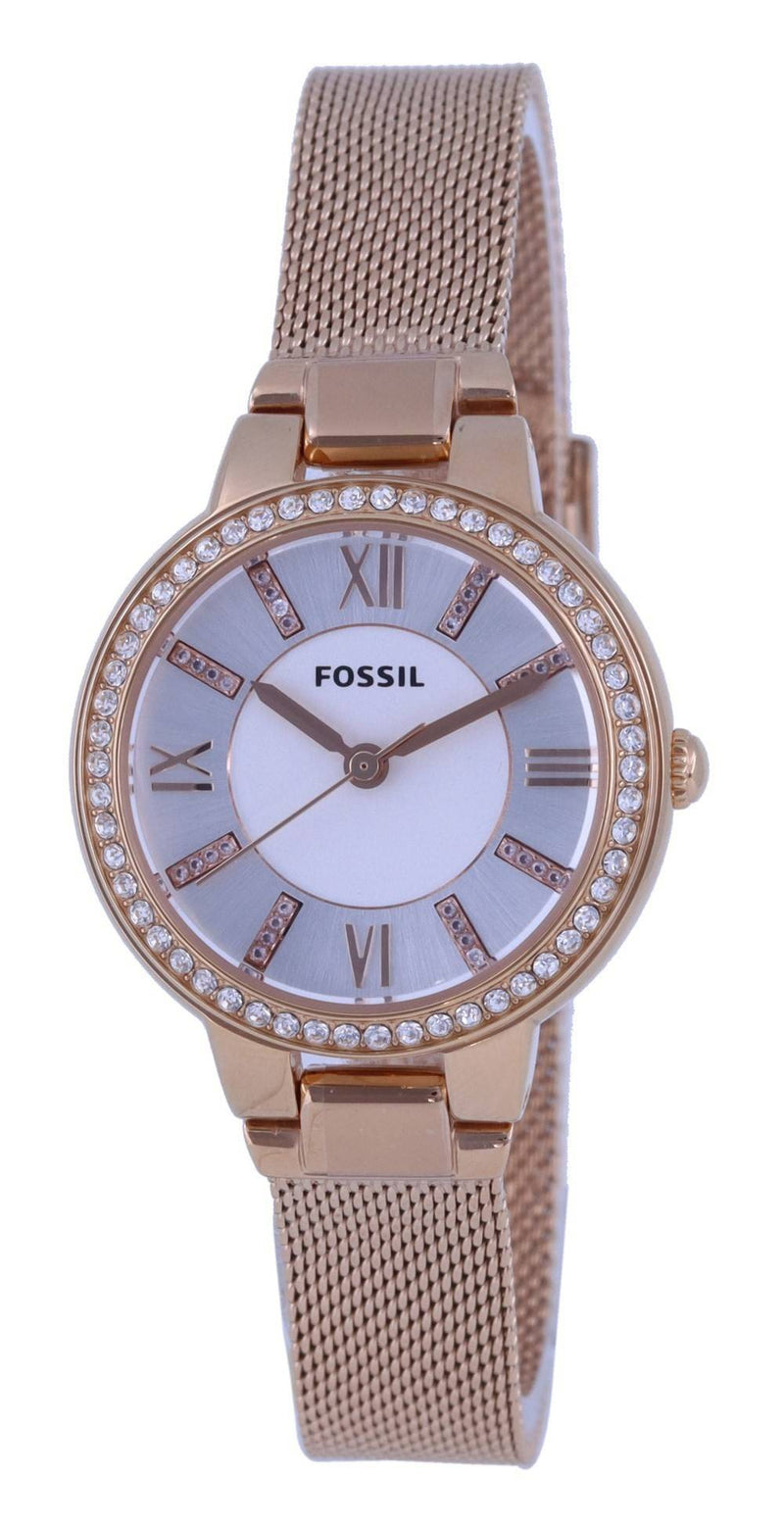 Fossil Virginia Crystal Accents White Dial Rose Gold Stainless Steel Quartz ES5111 Women's Watch