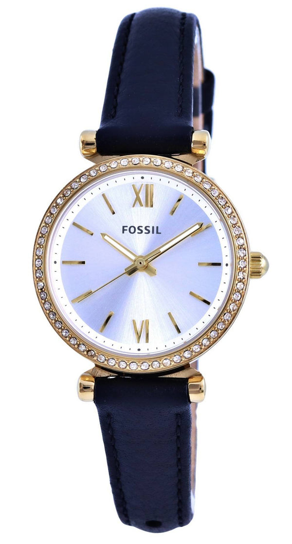 Fossil Carlie Crystal Accents Leather Silver Dial Quartz ES5127 Women's Watch