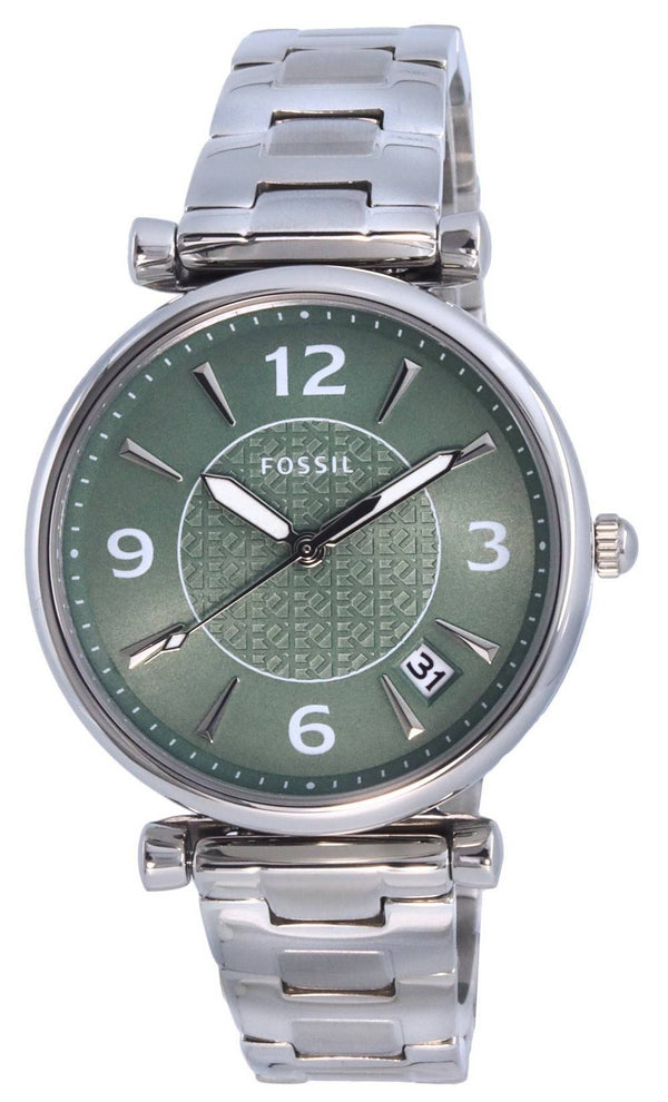 Fossil Carlie Stainless Steel Green Dial Quartz ES5157 Women's Watch