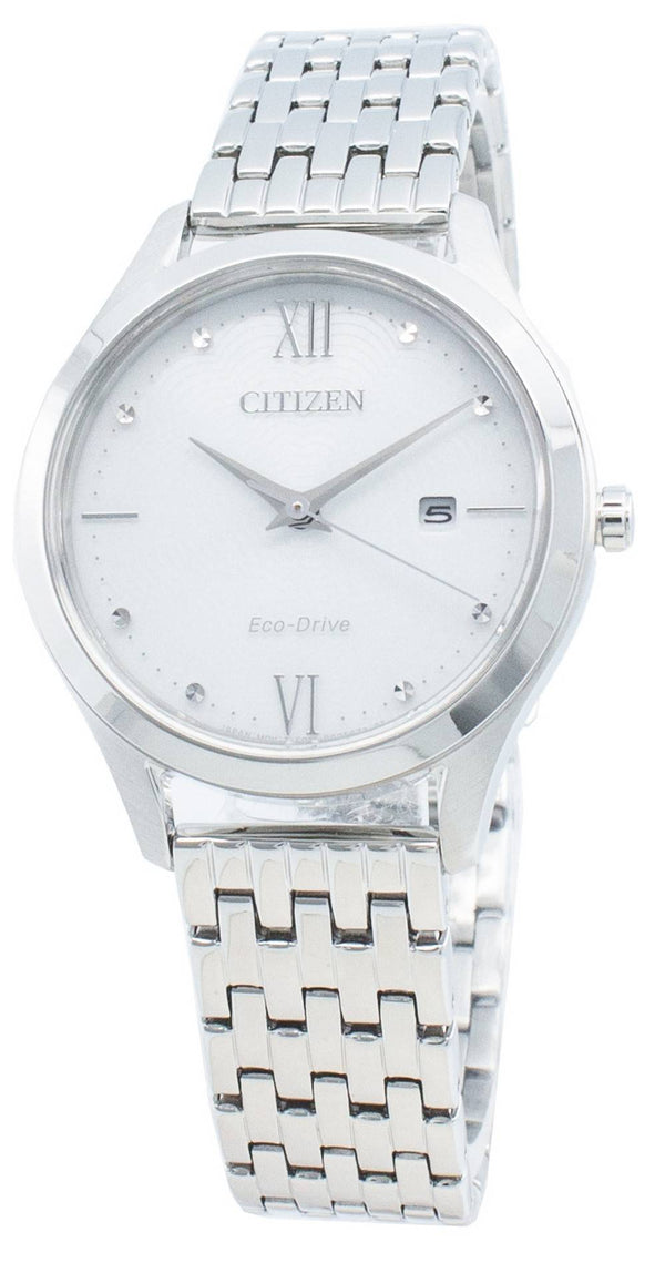 Citizen White Stainless Steel Eco-Drive EW2530-87A Women's Watch
