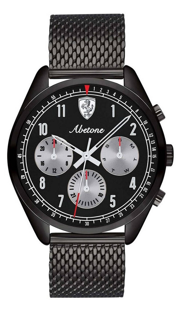 Ferrari Scuderia Abetone Black Dial Stainless Steel Quartz 0830573 Men's Watch