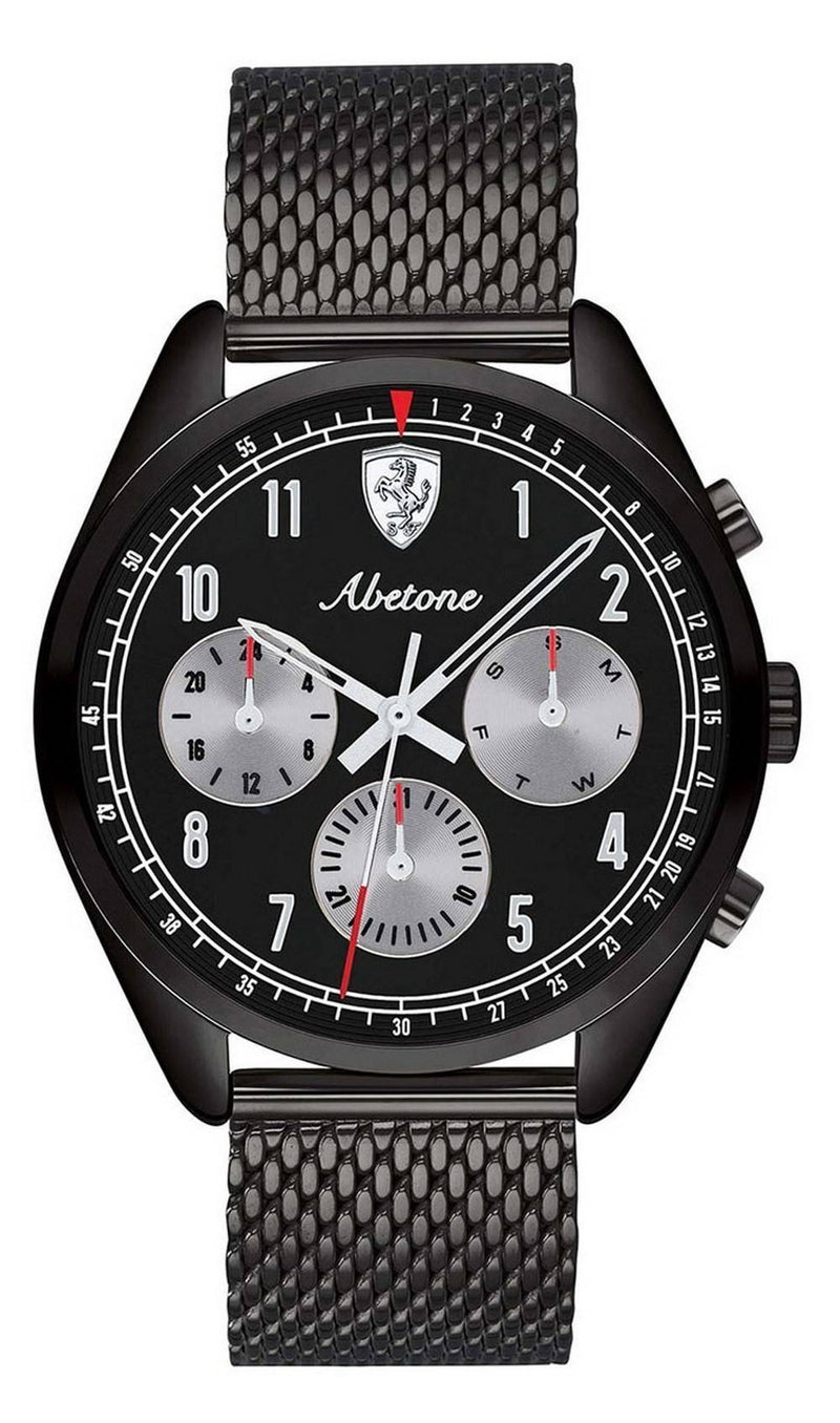 Ferrari Scuderia Abetone Black Dial Stainless Steel Quartz 0830573 Men's Watch