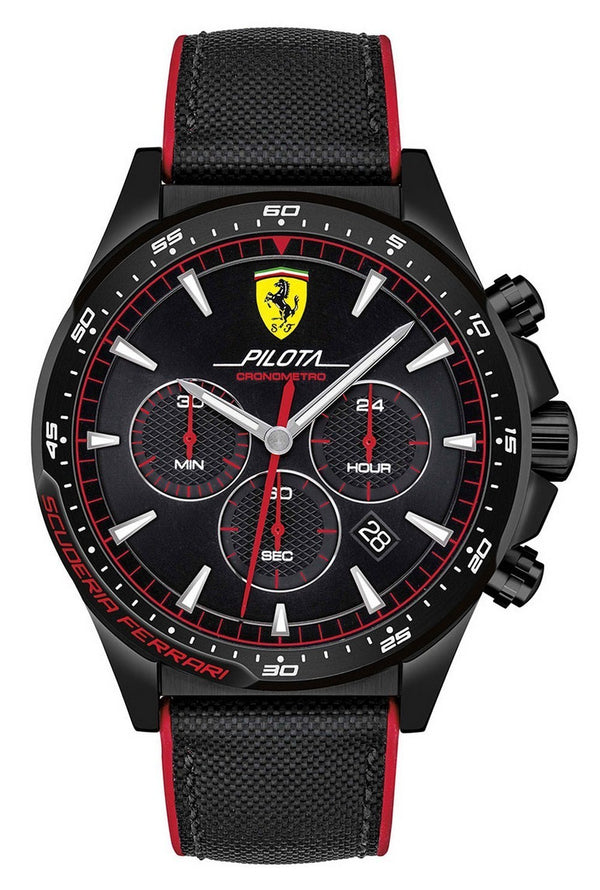 Ferrari Scuderia Pilota Chronograph Nylon Strap Quartz 0830623 Men's Watch
