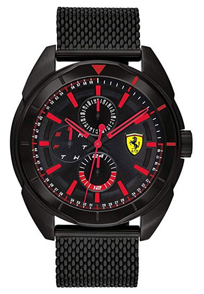 Ferrari Scuderia Forza Black Dial Stainless Steel Quartz 0830636 Men's Watch