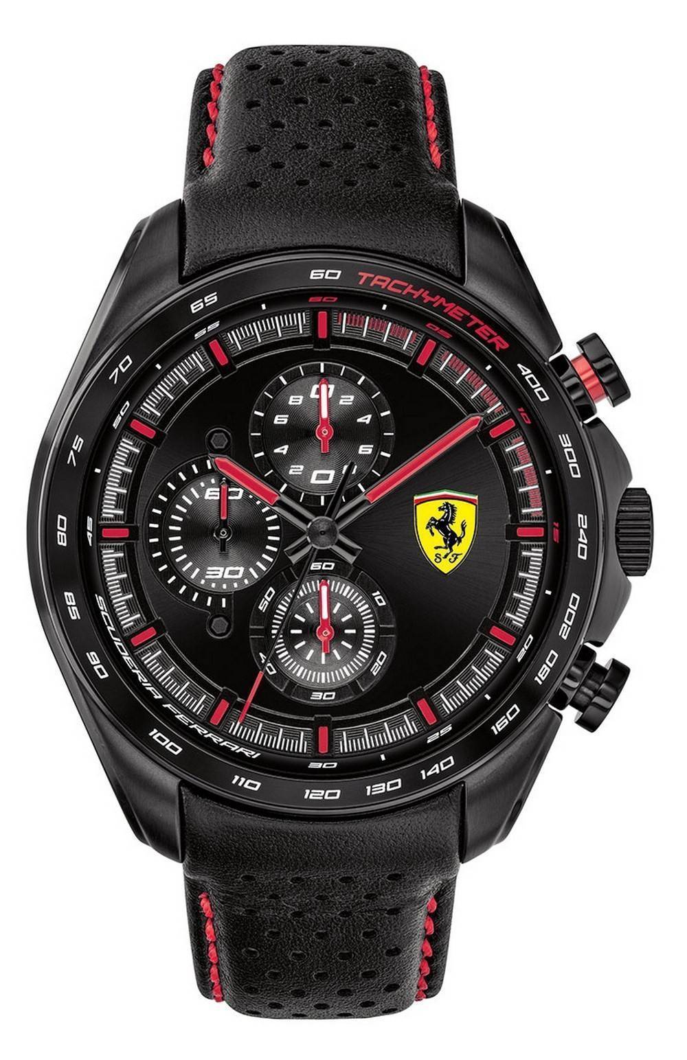 Ferrari Scuderia Speedracer Chronograph Leather Strap Quartz 0830647 M ...