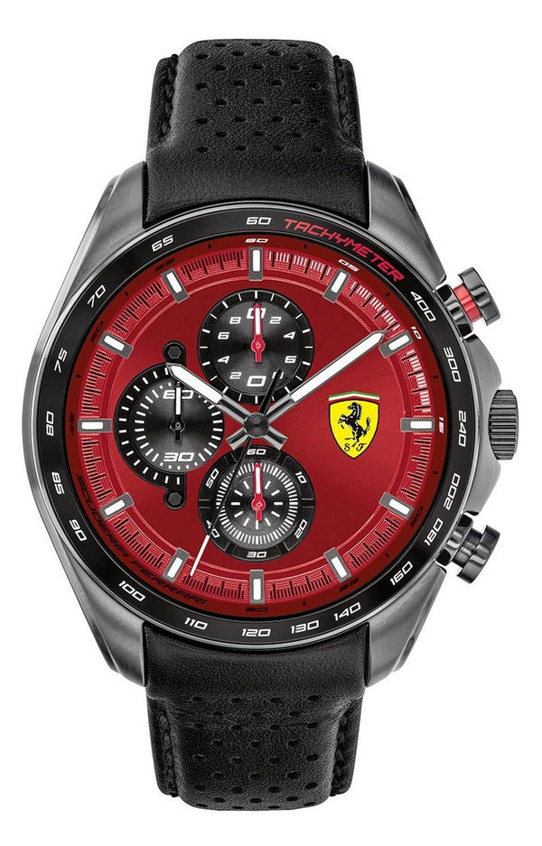 Ferrari Scuderia Speedracer Chronograph Red Dial Stainless Steel Quartz 0830650 Men's Watch