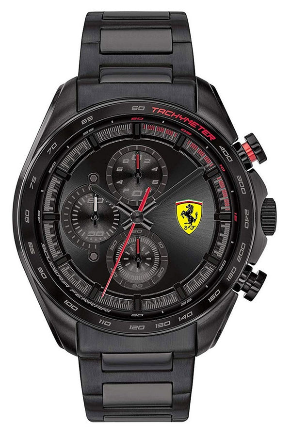 Ferrari Scuderia Speedracer Chronograph Black Dial Stainless Steel Quartz 0830654 Men's Watch