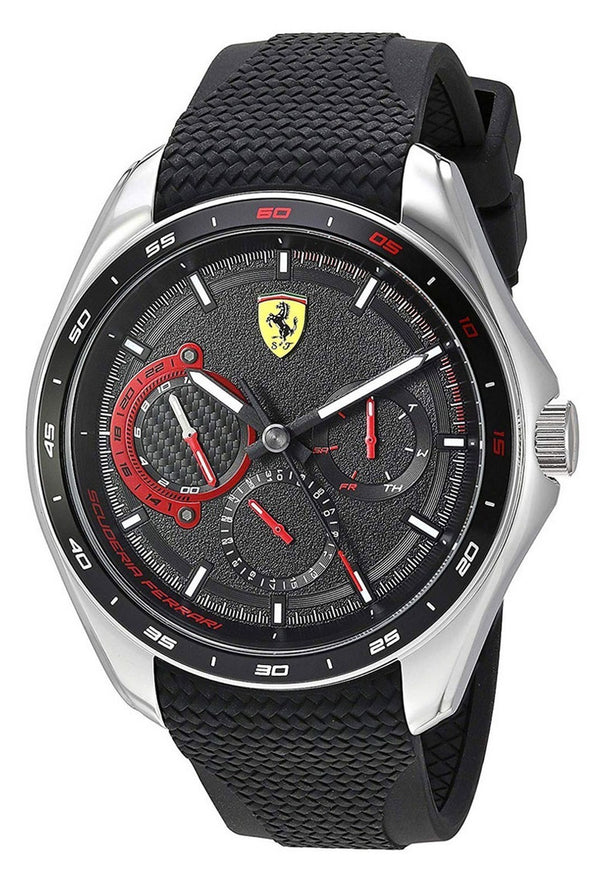 Ferrari Scuderia Speedracer Black Dial Silicon Band Quartz 0830683 Men's Watch