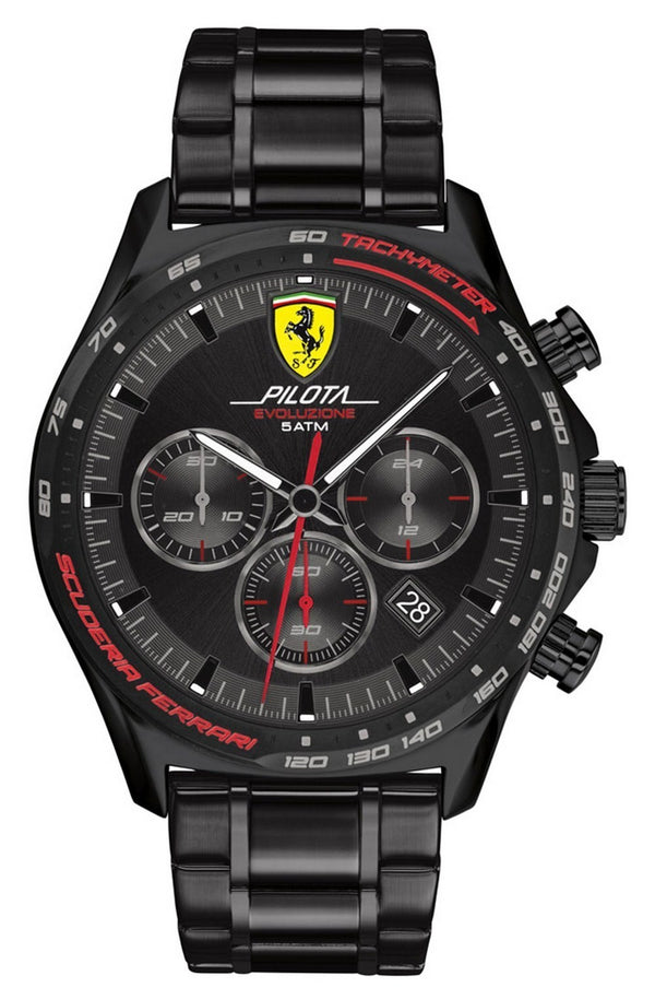 Ferrari Scuderia Pilota Evo Chronograph Stainless Steel Quartz 0830716 Men's Watch