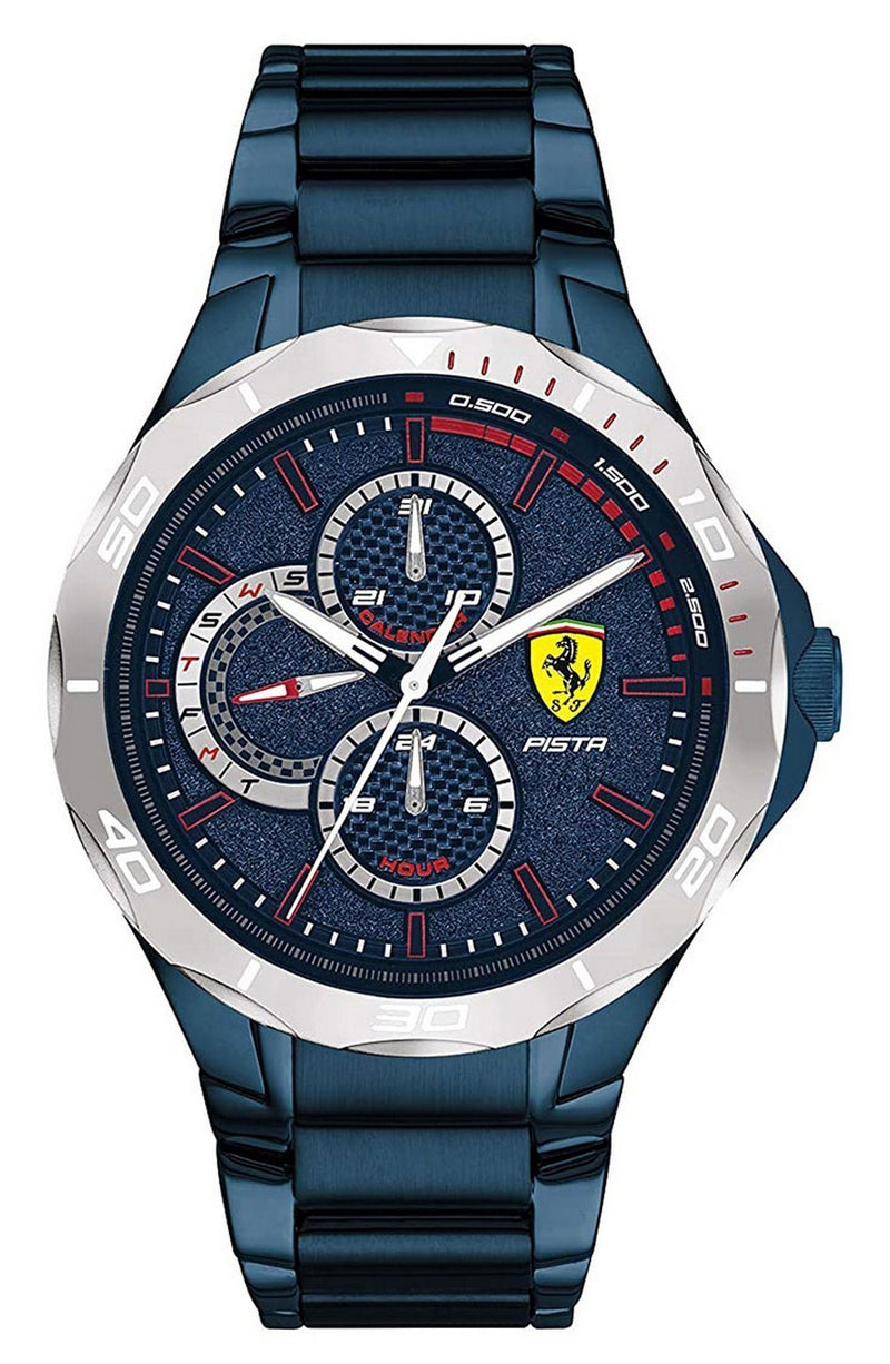 Ferrari Scuderia Pista Blue Dial Stainless Steel Quartz 0830759 Men's Watch