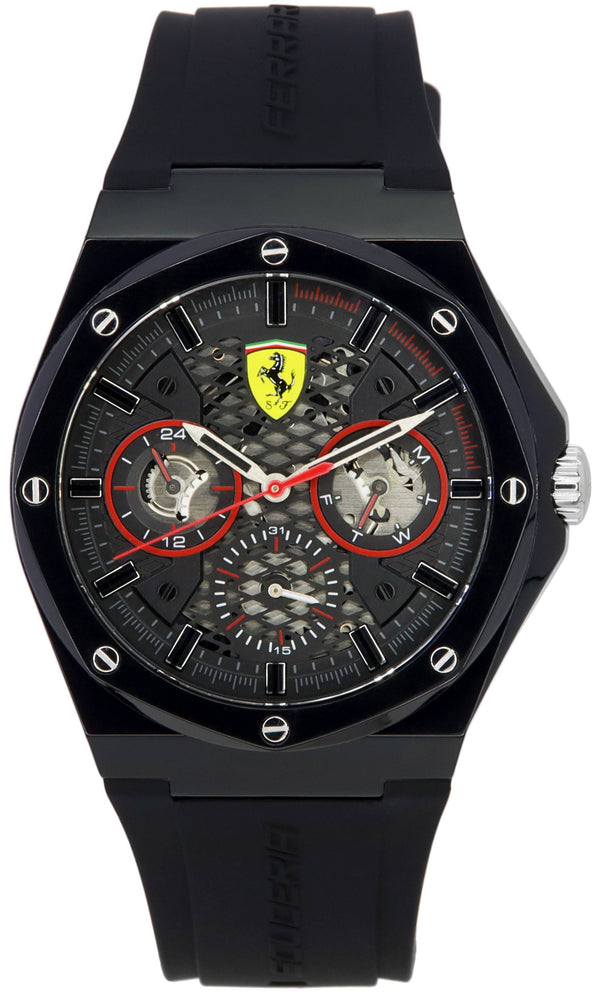 Scuderia Ferrari Aspire Rubber Strap Black Dial Quartz 0830785 Men's Watch