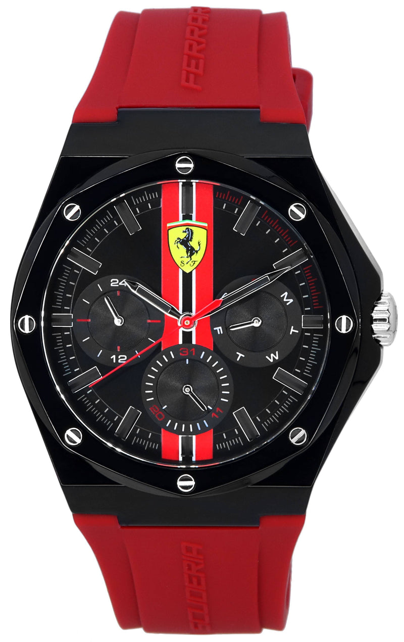 Scuderia Ferrari Aspire Silicone Strap Black Dial Quartz 0830870 Men's Watch