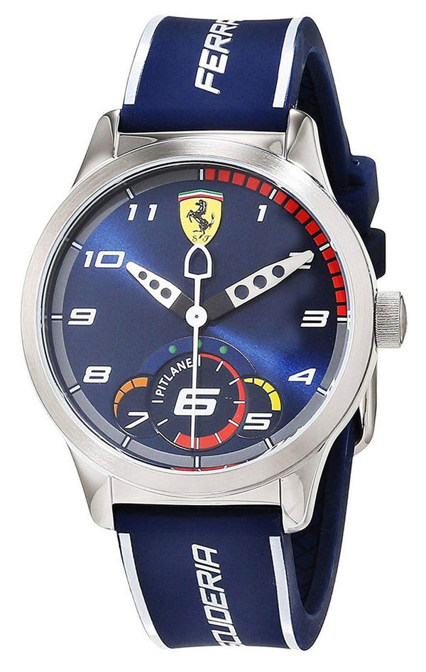 Ferrari Scuderia Pitlane Blue Dial Silicon Band Quartz 0860005 Unisex Watch