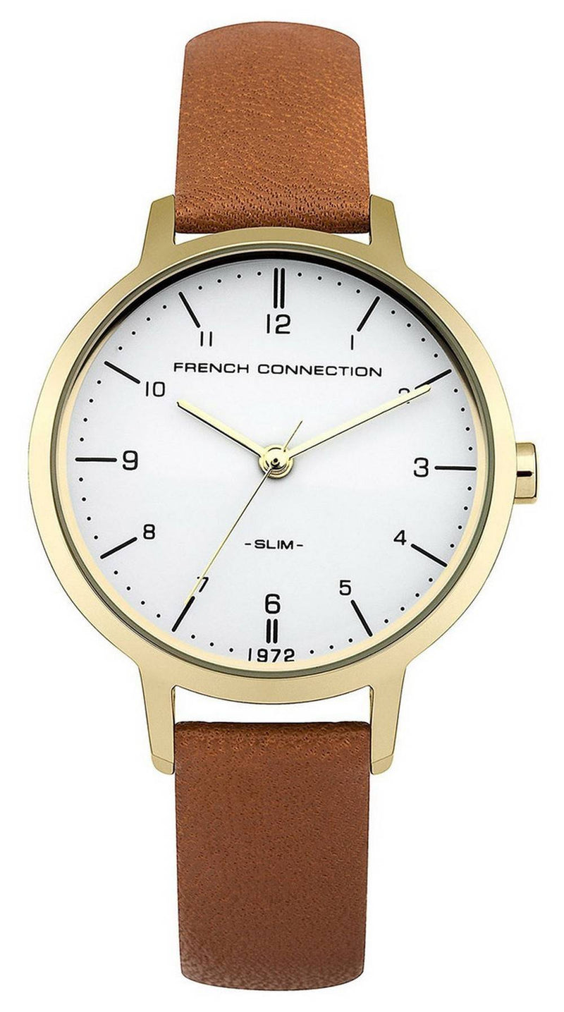 FCUK White Dial Leather Strap Quartz FC1256TG Women's Watch