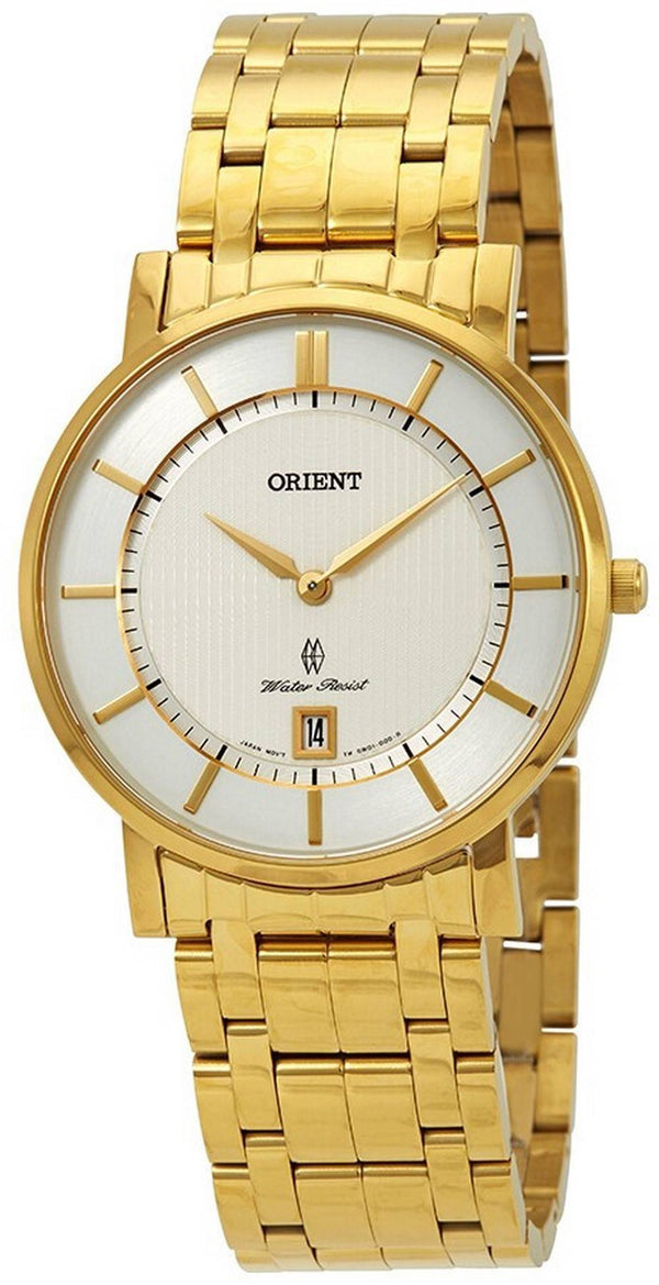 Orient Classic Gold Tone Stainless Steel White Dial Quartz FGW01001W0 Unisex Watch