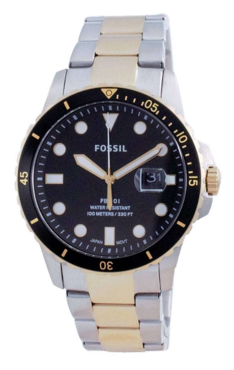 Fossil FB-01 Black Dial Stainless Steel Quartz FS5653 100M Men's Watch