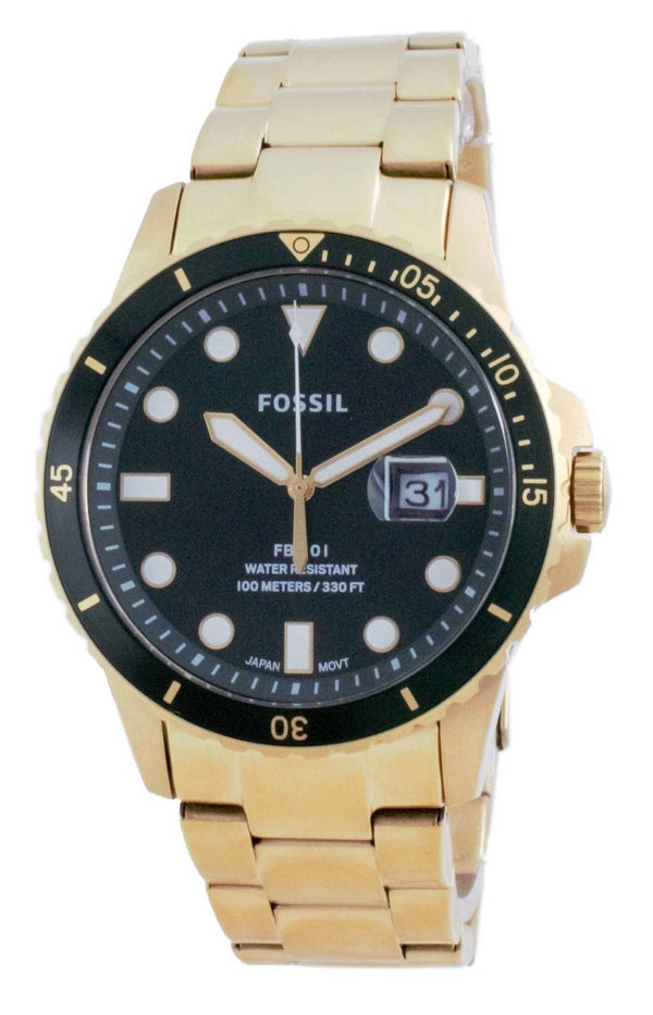 Fossil FB-01 Green Dial Stainless Steel Quartz FS5658 100M Men's Watch