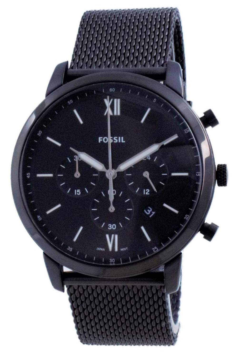 Fossil Neutra Black Dial Stainless Steel Chronograph Quartz FS5707 Men ...