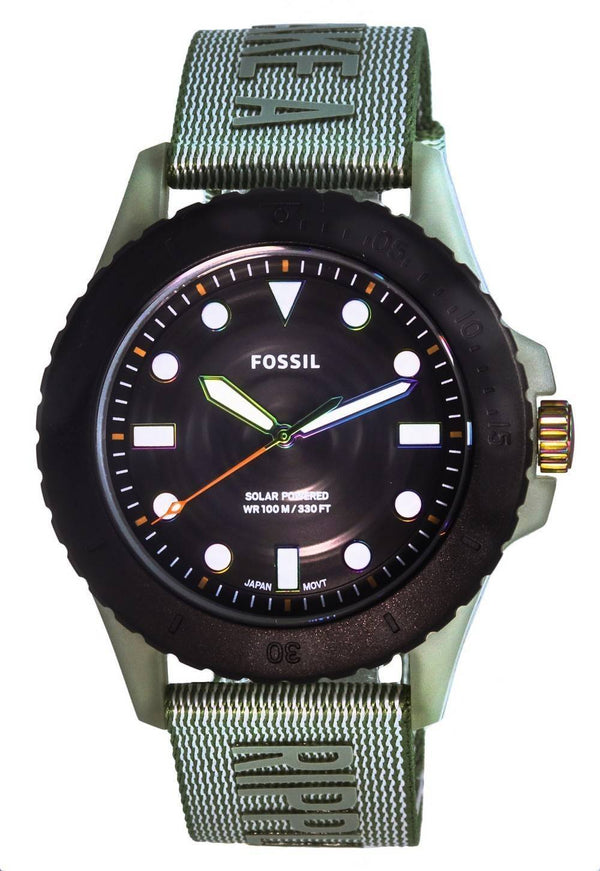 Fossil FB-01 Tide Ocean Material Black Dial Solar Powered FS5911 100M Men's Watch