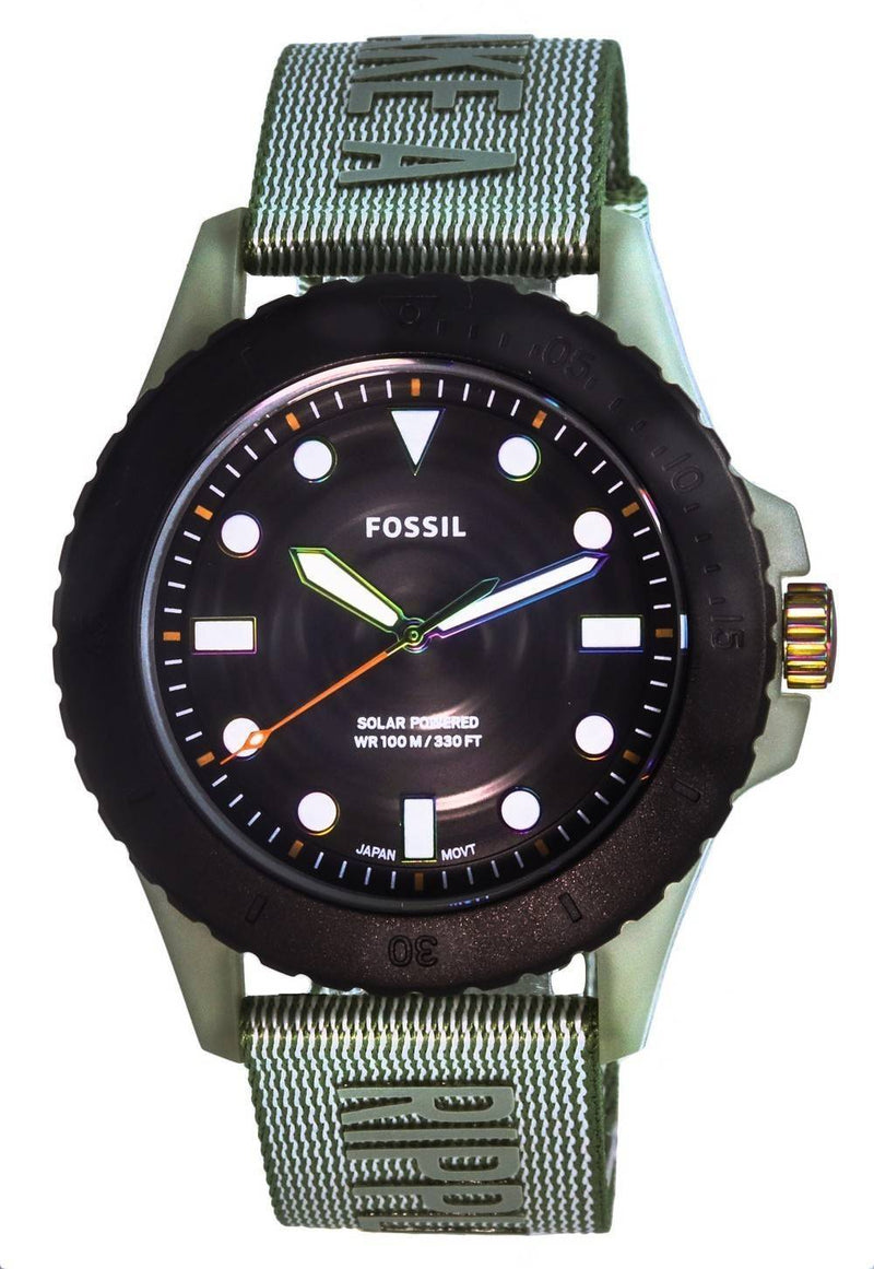 Fossil FB-01 Tide Ocean Material Black Dial Solar Powered FS5911 100M Men's Watch