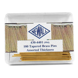 100-piece Brass Tapered Pin Assortment