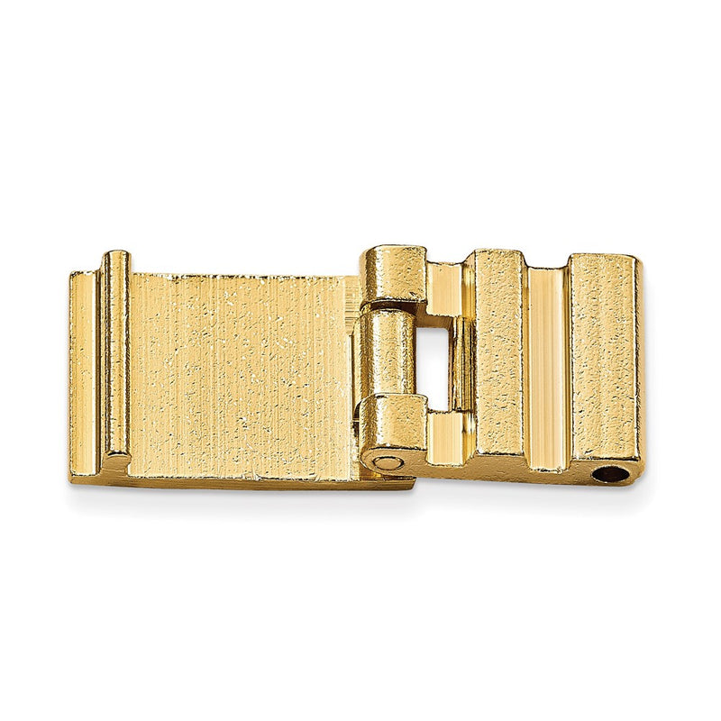 11mm Solid Gold-tone Brass Two Channel Fold-over Clasp