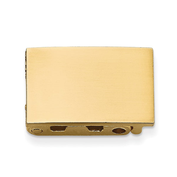 4mm Solid Gold-tone Brass Two Channel Fold-over Clasp