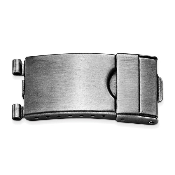 18mm Tri-fold Black Plated Deployment Clasp w/Tube & Pins