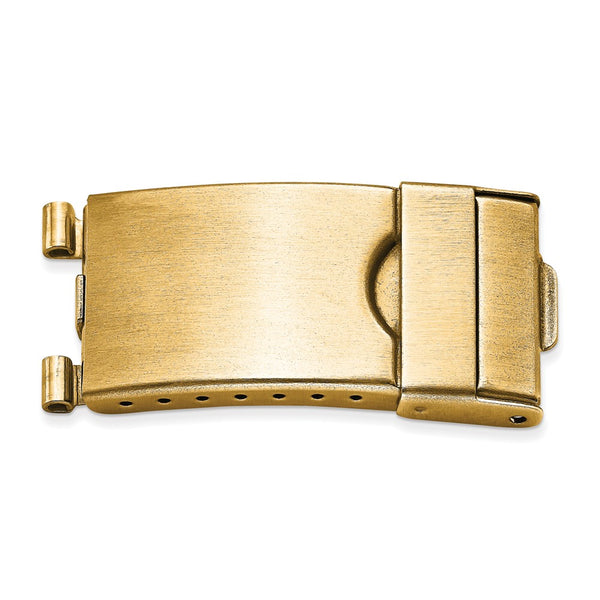 14mm Tri-fold Yel Plated Deployment Clasp w/Tube & Pins