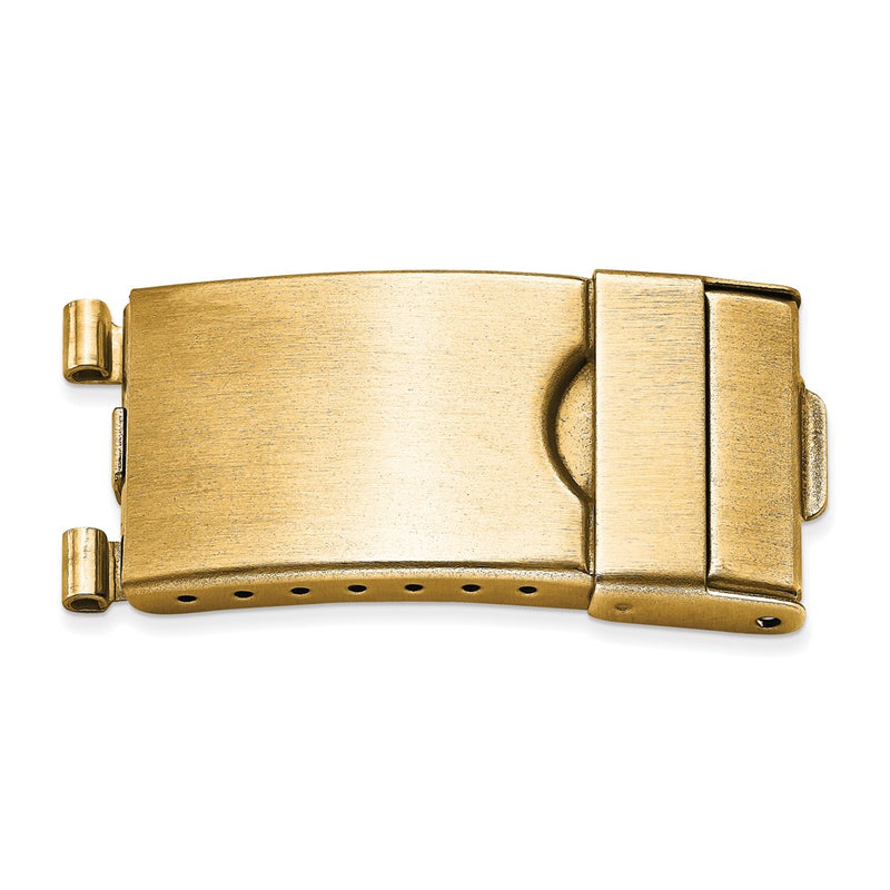 14mm Tri-fold Yel Plated Deployment Clasp w/Tube & Pins