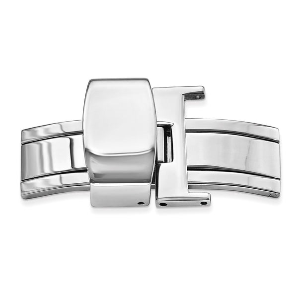 24mm Stainless Steel Deployment Clasp for Leather Strap