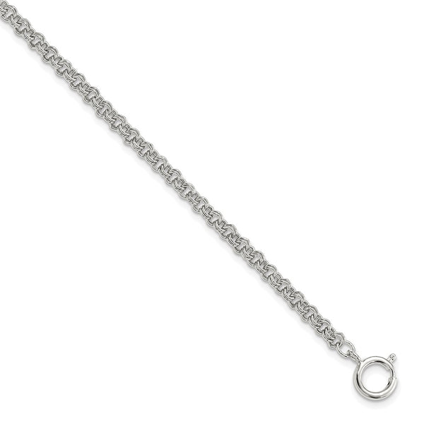 Silver-tone Brass 4.25mm Double Link Cable Pocket Watch Chain