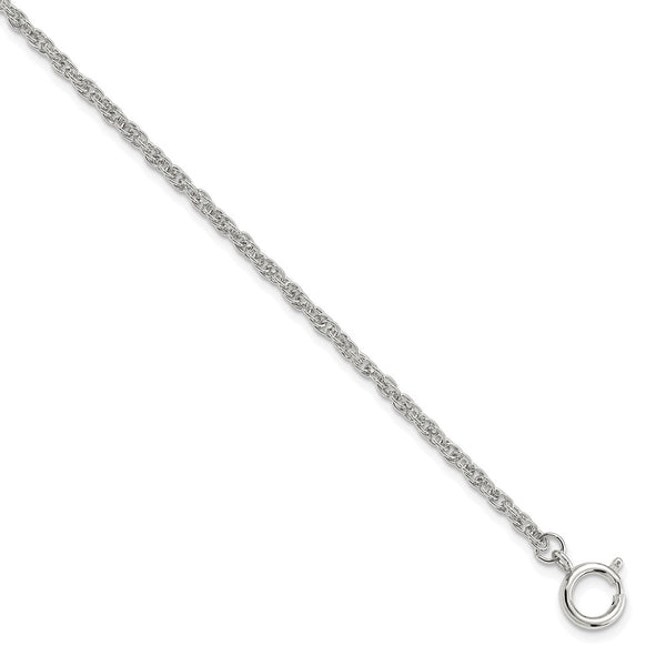 Silver-tone Steel 3mm Rope Pocket Watch Chain