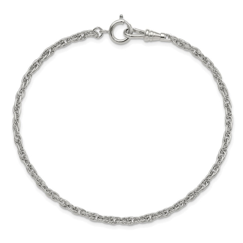 Silver-tone Steel 4.25mm Rope Pocket Watch Chain
