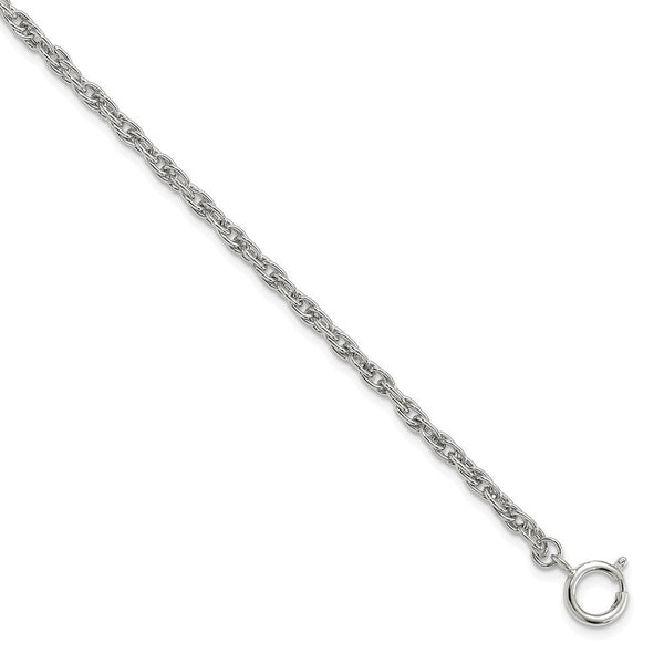 Silver-tone Steel 4.25mm Rope Pocket Watch Chain