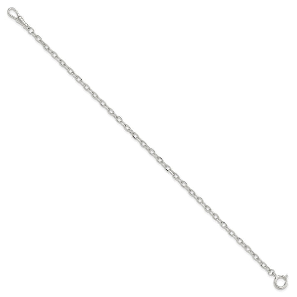 Silver-tone Steel 4.5mm Cable Pocket Watch Chain