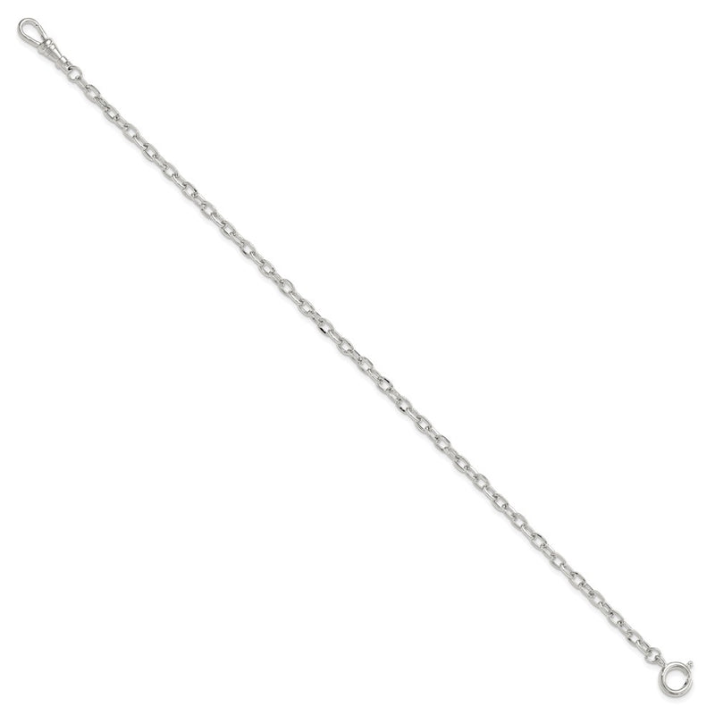 Silver-tone Steel 4.5mm Cable Pocket Watch Chain