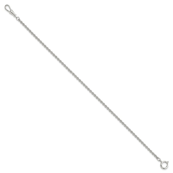 Silver-tone Steel 3.75mm Rolo Pocket Watch Chain