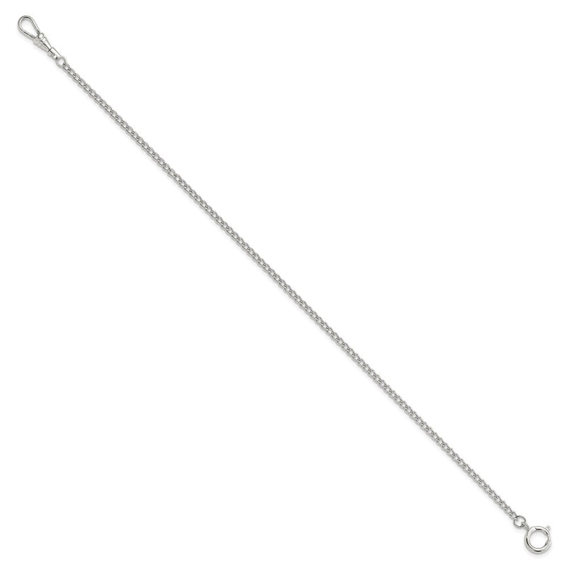 Silver-tone Steel 3.25mm Curb Pocket Watch Chain