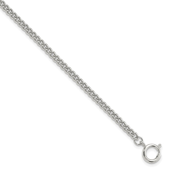 Silver-tone Steel 4.5mm Curb Pocket Watch Chain