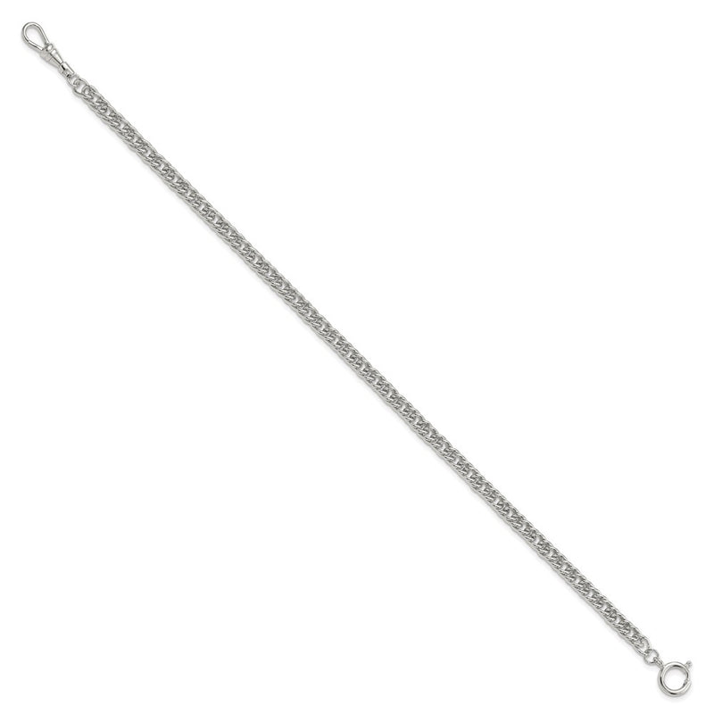 Silver-tone Steel 6.5mm Fancy Curb Pocket Watch Chain