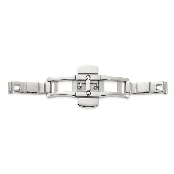 Ladies Large Stainless Steel Dbl Press Butterfly Clasp 5x9x35mm