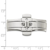 Mens Large Stainless Steel Dbl Press Butterfly Clasp 6x12x40mm