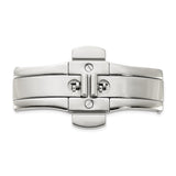 Mens Large Stainless Steel Dbl Press Butterfly Clasp 6x12x40mm