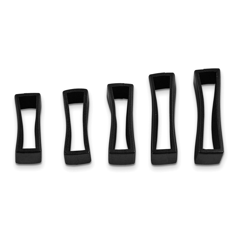 24 Piece Black PVC 16-30mm Watch Strap Keeper Assortment