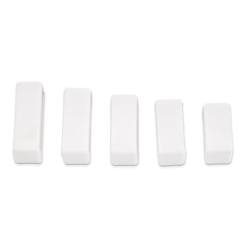 25 Piece White PVC Watch Strap Keeper Assortment