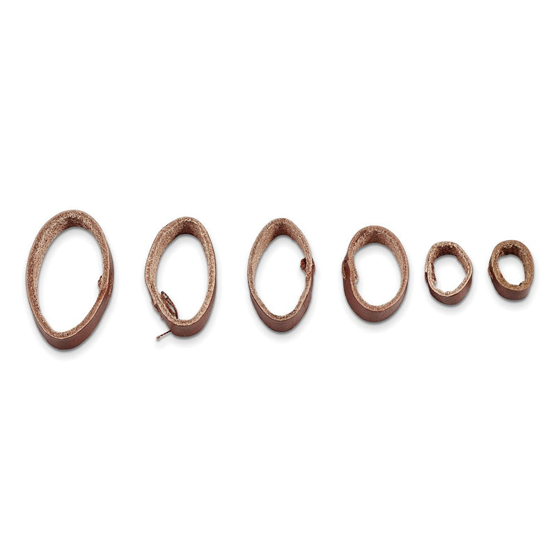 27 Piece Brown Leather 10-30mm Watch Strap Keeper Assortment