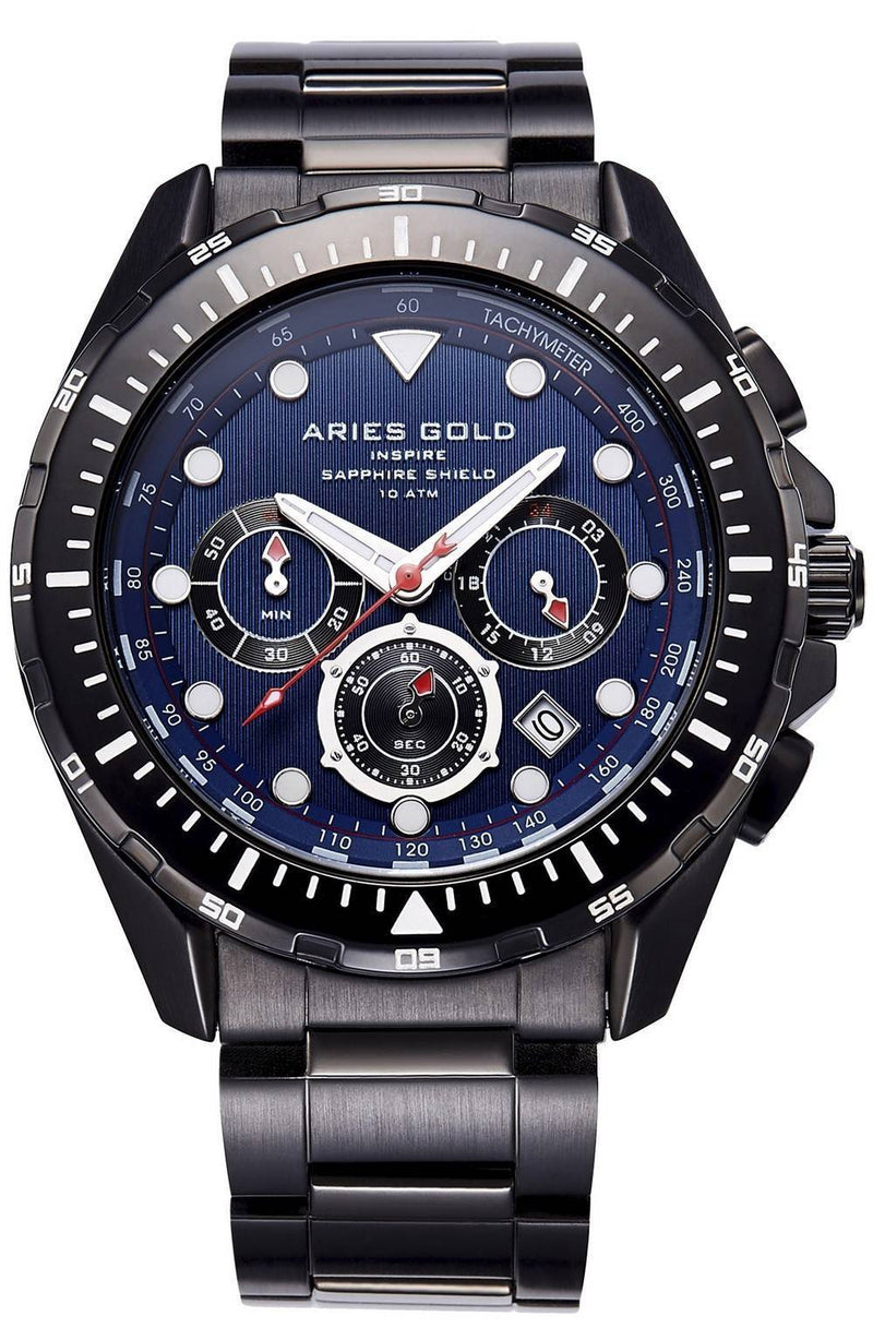 Aries Gold Inspire Atlantic Chronograph Quartz G 7002 BK-BU Men's Watch