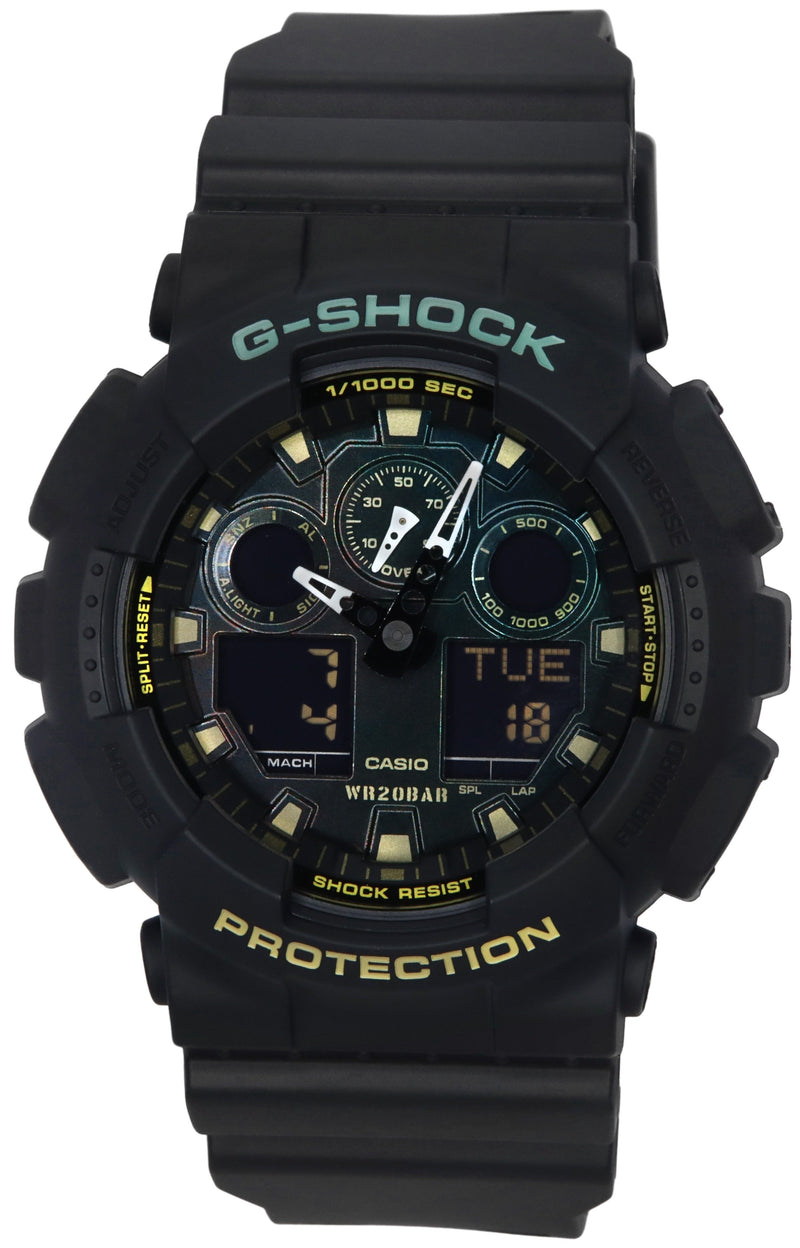 Casio G-Shock Analog Digital Resin Strap Multicolor Dial Quartz GA-100RC-1A 200M Men's Watch