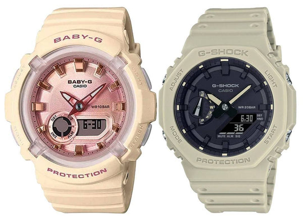 Casio Analog Digital Quartz Couple's Watch Combo Set - GA-2100-5A And BGA-280-4A2